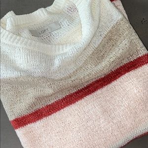 Loft open stitch shades of pink sweater